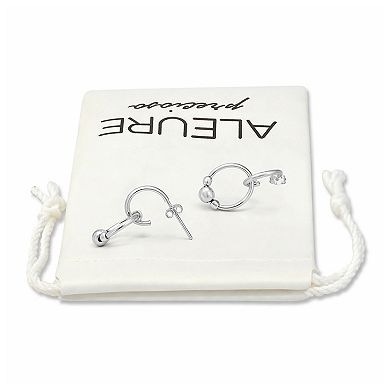 Aleure Precioso Sterling Silver Circle Drop Bead Stations Earrings