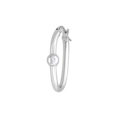 Aleure Precioso Sterling Silver Oval Hoop Earrings