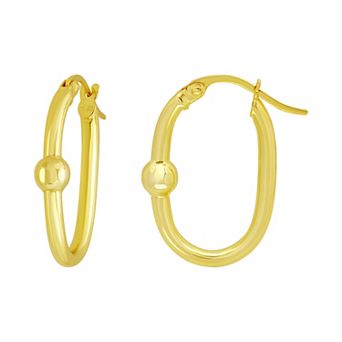 Aleure Precioso Sterling Silver Oval Hoop Earrings
