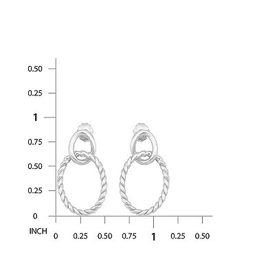 Aleure Precioso 18k Gold Over Sterling Silver Interlocking Twist Oval Post Earrings