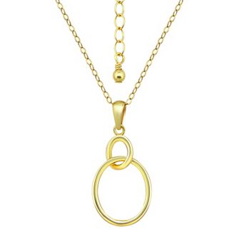 Aleure Precioso Sterling Silver Interlocking Oval Tubing Pendant Necklace