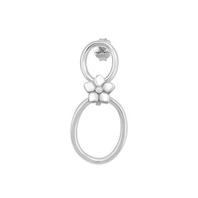 Aleure Precioso Sterling Silver Flower Connecting Drop Earrings