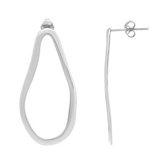 Aleure Precioso Sterling Silver Polished Designer Inspired Posted Earrings