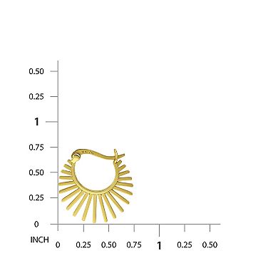 Aleure Precioso Sterling Silver Spike Design Click-It Hoop Earrings