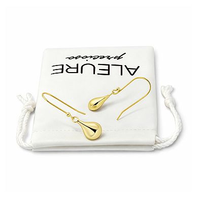 Aleure Precioso Sterling Silver Polished Teardrop Fishhook Earrings