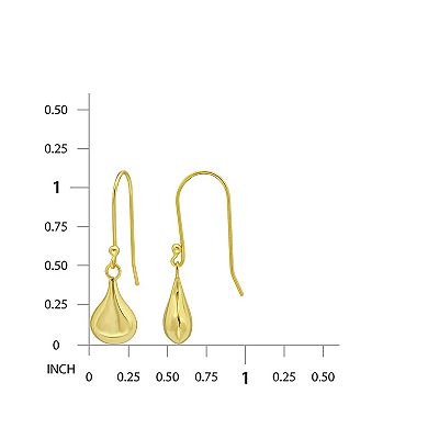 Aleure Precioso Sterling Silver Polished Teardrop Fishhook Earrings