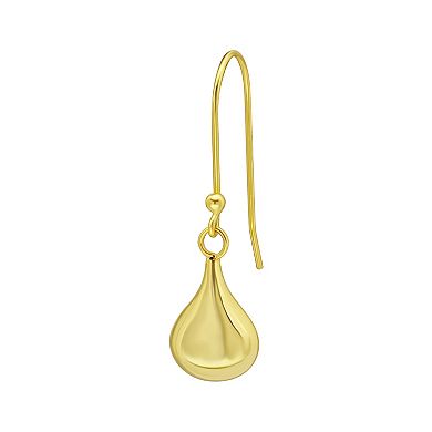 Aleure Precioso Sterling Silver Polished Teardrop Fishhook Earrings