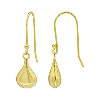 Aleure Precioso Sterling Silver Polished Teardrop Fishhook Earrings