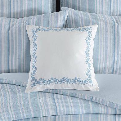 Levtex Home Boracay Stripe Floral Embroidered Throw Pillow