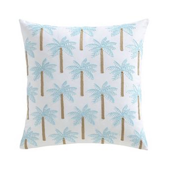 Levtex Home Boracay Stripe Crewel Palm Tree Decorative Throw Pillow