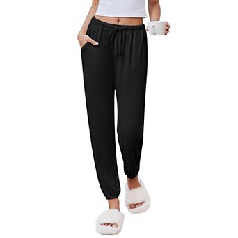 Ekouaer Womens Jogger Pajamas Pants Comfy Long Lounge Bottom Drawstring Elastic Waist Sleep Pants