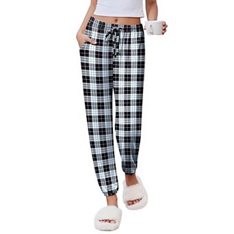 Ekouaer Womens Jogger Pajamas Pants Comfy Long Lounge Bottom Drawstring Elastic Waist Sleep Pants