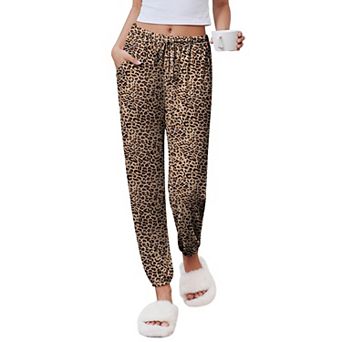 Ekouaer Womens Jogger Pajamas Pants Comfy Long Lounge Bottom Drawstring Elastic Waist Sleep Pants