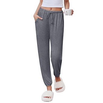Ekouaer Womens Jogger Pajamas Pants Comfy Long Lounge Bottom Drawstring Elastic Waist Sleep Pants