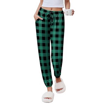 Ekouaer Womens Jogger Pajamas Pants Comfy Long Lounge Bottom Drawstring Elastic Waist Sleep Pants