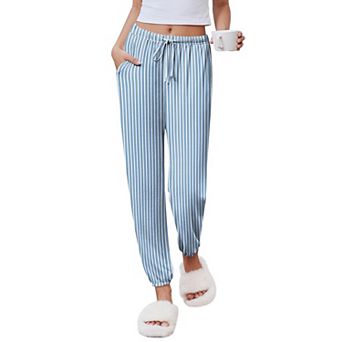 Ekouaer Womens Jogger Pajamas Pants Comfy Long Lounge Bottom Drawstring Elastic Waist Sleep Pants