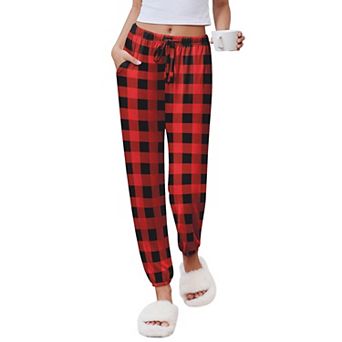 Ekouaer Womens Jogger Pajamas Pants Comfy Long Lounge Bottom Drawstring Elastic Waist Sleep Pants