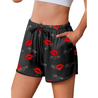 Ekouaer Women's Pajama Shorts Elastic Waist Sleep Shorts Stylish Lounge Shorts Casual Comfy Shorts