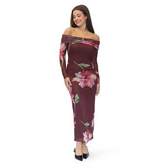 Juniors' madden girl Off Shoulder Maxi Dress