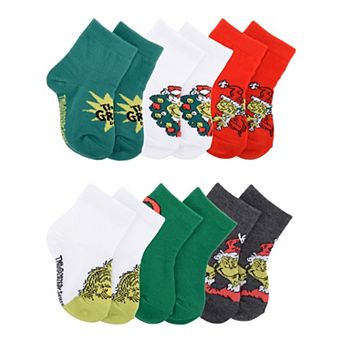 Toddler Kids The Grinch 6-Pack Crew Socks