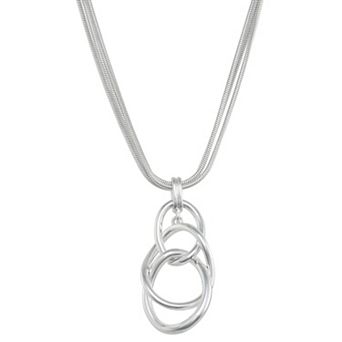 Napier Silver Tone Rings Pendant Necklace
