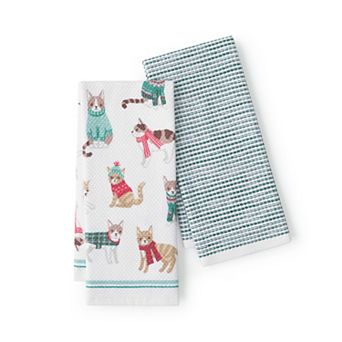 Caro Home Cozy Cats 2 pc Kitchen Towel Set