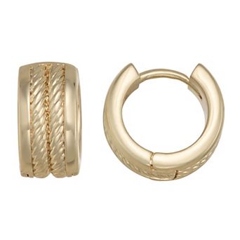Napier Gold Tone Golden Ropes Huggie Earrings