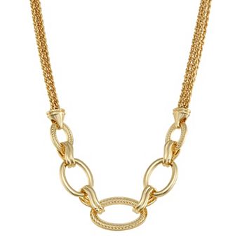 Napier Gold Tone Golden Ropes Frontal Necklace