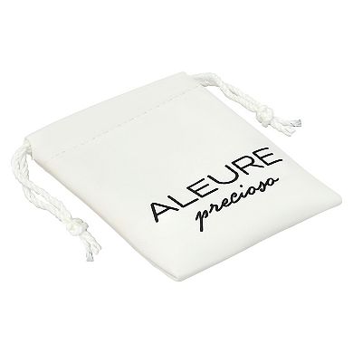 Aleure Precioso Sterling Silver Sandblast Texture Elongated Teardrop Pendant Necklace