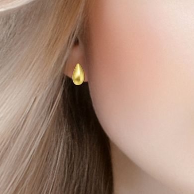 Aleure Precioso Sterling Silver Sandblast Texture Sculpted Chunky Teardrop Earrings