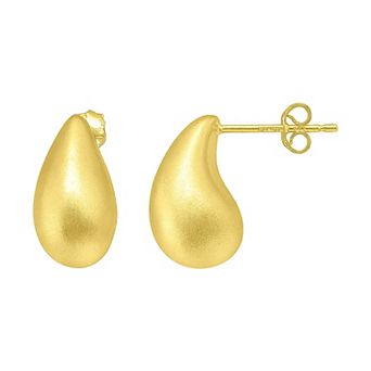 Aleure Precioso Sterling Silver Sandblast Texture Sculpted Chunky Teardrop Earrings