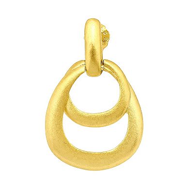 Aleure Precioso Sterling Silver Double Interlocking Teardrop Earrings