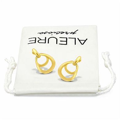 Aleure Precioso Sterling Silver Double Interlocking Teardrop Earrings