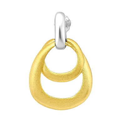 Aleure Precioso Sterling Silver Double Interlocking Teardrop Earrings