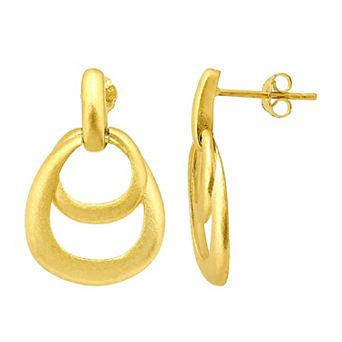 Aleure Precioso Sterling Silver Double Interlocking Teardrop Earrings