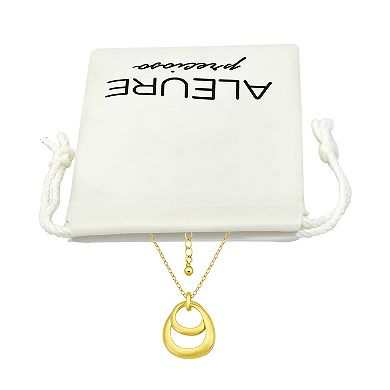 Aleure Precioso Sterling Silver Double Interlocking Teardrop Pendant Necklace
