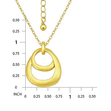 Aleure Precioso Sterling Silver Double Interlocking Teardrop Pendant Necklace