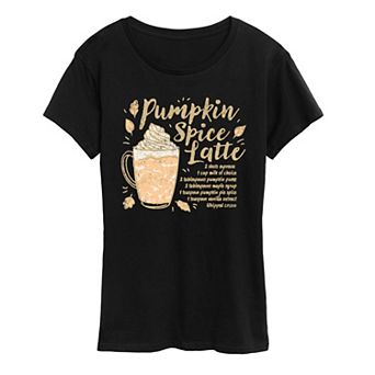Women's Pumpkin Spice Latte Recipe Graphic Tee