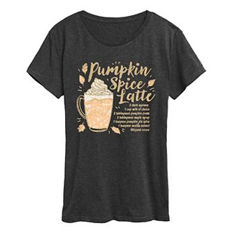Women's Pumpkin Spice Latte Recipe Graphic Tee