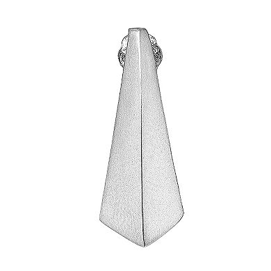 Aleure Precioso Sterling Silver Sandblast Texture Knife Edge Inverted Triangle Post Earrings