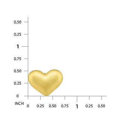 Aleure Precioso Sterling Silver Sandblast Texture Heart Button Stud Earrings