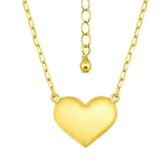 Aleure Precioso Sterling Silver Sandblast Texture Heart Pendant Necklace