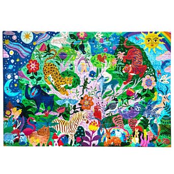 eeBoo Tree of Wildlife 100 pc Jigsaw Puzzle Sturdy Dustless Pieces Educational