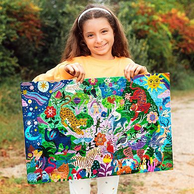 eeBoo Tree of Wildlife 100-Piece Jigsaw Puzzle Sturdy Dustless Pieces Educational
