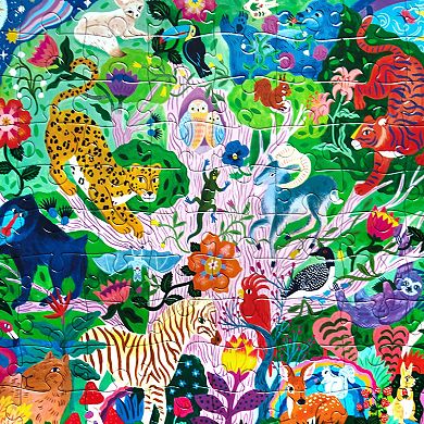 eeBoo Tree of Wildlife 100-Piece Jigsaw Puzzle Sturdy Dustless Pieces Educational