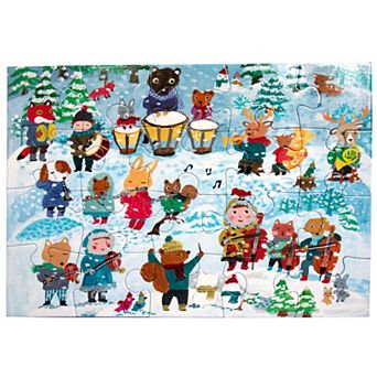 eeBoo Yumi's Winter Carols 20 pc Jigsaw Puzzle Oversized Pieces Musical Animal Characters