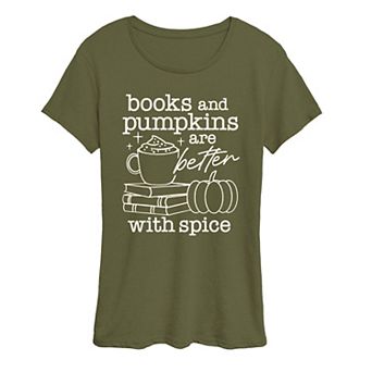 Women's Books & Pumpkins Graphic Tee