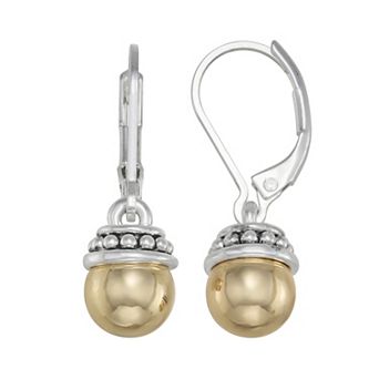 Napier Two Tone Metal Mix Drop Earrings