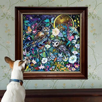 eeBoo Moon Garden 1000-Piece Jigsaw Puzzle Nighttime Owls Nature Scene