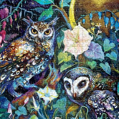 eeBoo Moon Garden 1000-Piece Jigsaw Puzzle Nighttime Owls Nature Scene